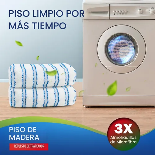 Vista 5 de Matthew - Recambios de fregona de microfibra compatibles con pisos de madera dura, repuesto de cabezal de fregona reutilizable para superficies