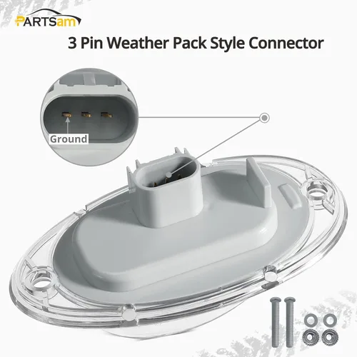 Vista 4 de Partsam Freightliner Cascadia - Luces LED de señal de giro LED ámbar 5-2835-SMD, lente transparente, repuesto para Freightliner Cascadia semi camión