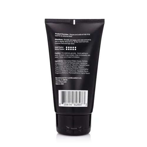 Vista 2 de Lock & Loaded Bedrock - Gel para el cabello de fijación dura, agarre fuerte, gel para peinar no escamoso o graso, todo tipo de cabello