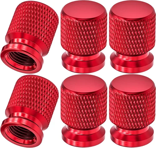 Vista 82 de 4 piezas de tapas de válvula de neumático con estilo púas, cubiertas de válvula de neumático universales de aleación de aluminio a prueba de polvo