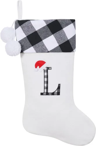 Vista 60 de Calcetines de Navidad bordados con monograma inicial de 20 pulgadas, decoración de Navidad, calcetines personalizados, decoración de temporada