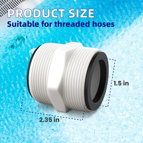 Vista 2 de PalpitateC Conector de manguera dividido para piscina compatible con bomba de natación Intex Coleman de 1.5 pulgadas, extensor de manguera