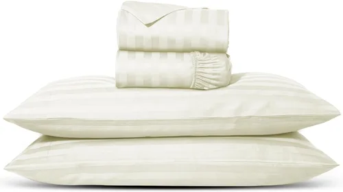 Vista 27 de Carressa Linen Sábanas de alta cantidad de hilos tamaño Queen – Serie 1000 sábanas 100% algodón egipcio tamaño Queen (4 piezas, rubor), tejido Blush