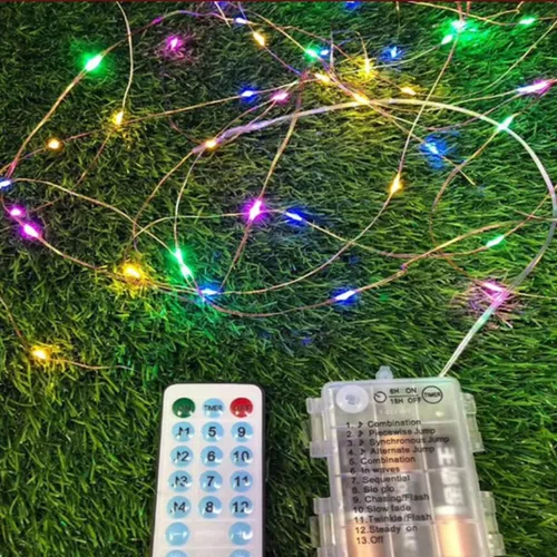 Vista 8 de Paquete de 2 tiras de luces de música activadas por sonido, 100 luces LED de alambre plateado de 33 pies con temporizador remoto para dormitorio