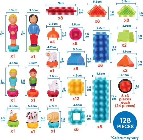 Vista 3 de Juego de bloques Battat Bristle Blocks de 113 piezas