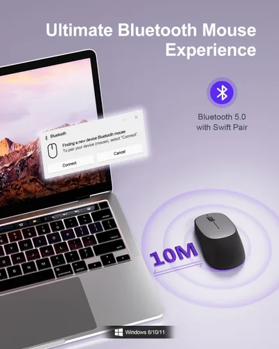 Vista 2 de wegear Ratón inalámbrico Bluetooth, seguimiento óptico de 1600 DPI, 3 DPI ajustables, diseño compacto y portátil para manos pequeñas, PC, Mac
