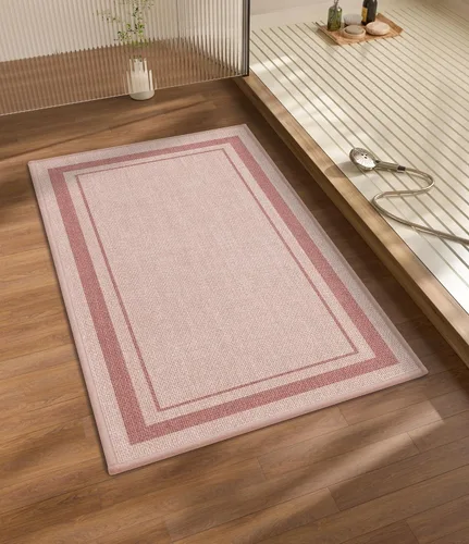 Vista 47 de chakme Juego de 2 alfombras de baño ultrafinas, absorbentes, antideslizantes, lavables a máquina, color beige oscuro, 17 x 24 pulgadas + tapete