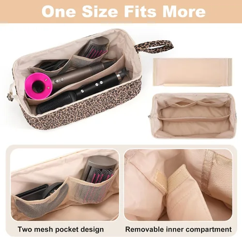 Vista 2 de Bolsa de viaje para herramientas para el cabello con divisor, organizador de herramientas para el cabello Dyson Airwrap y Shark FlexStyle, bolsa