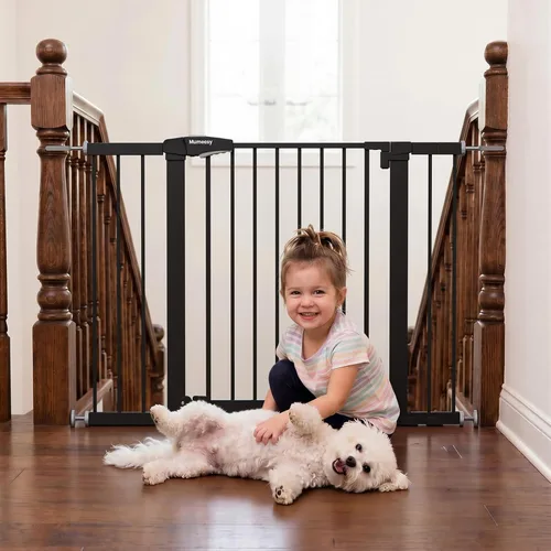 Vista 22 de Puerta de bebé para escaleras, puerta de perro con cierre automático de 29.7-43 pulgadas para puertas y pasillos, puerta para mascotas montada a