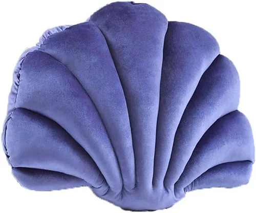Vista 5 de Almohada decorativa de terciopelo SeaShell para cama, sofá, hogar, oficina, algodón