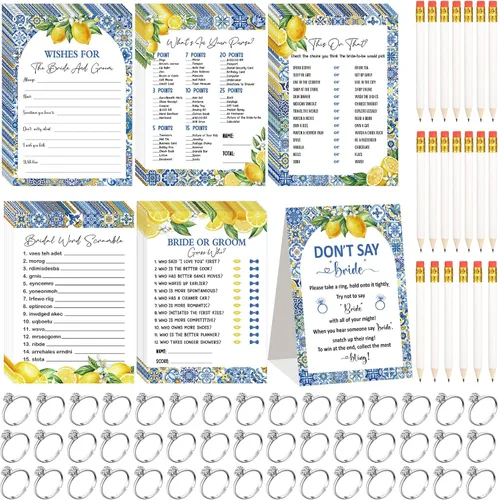Vista 10 de Estune 331 piezas de juegos de despedida de soltera con anillos, ella está
