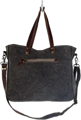 Vista 5 de Myra Bag Bolso de fin de semana rústico algodón y cuero reciclados S-2801, Varios