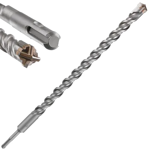 Vista 27 de Wensilon Broca para hormigón, 1 unidad, 1 pulgada x 10 "-8 pulgadas, material de carburo de doble rosca de tipo cruzado, adecuado para hormigón