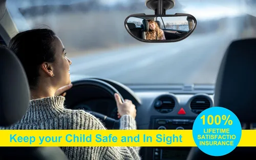 Vista 4 de Espejo retrovisor de bebé para automóvil, parabrisas frontal para bebé, espejo retrovisor para bebé, espejos ajustables de 360 grados para ver niños