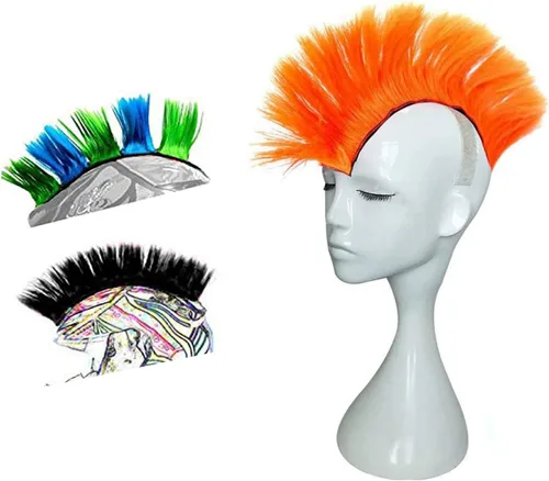 Vista 5 de Helmet Hawks Mohawk Pelucas sintéticas para bicicleta/casi casco/palo reutilizable diseño
