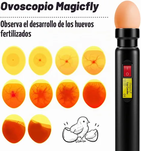 Vista 5 de Magicfly Probador de huevos recargable con luz LED fría brillante para monitorear el desarrollo de huevos, lámpara de candelabro LED