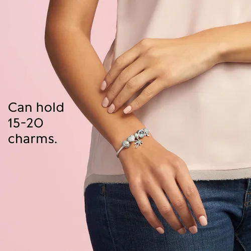 Vista 7 de Pulsera plateada de mujer Pandora 590727cz-18 Pave con forma de corazón