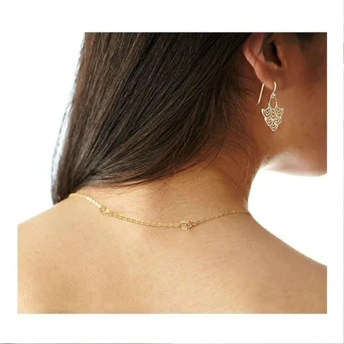 Vista 2 de Extensores de collar de oro, extensores de cadena de oro de 14 quilates con cierre de langosta, cadenas de extensión de collar, pulsera y tobillera