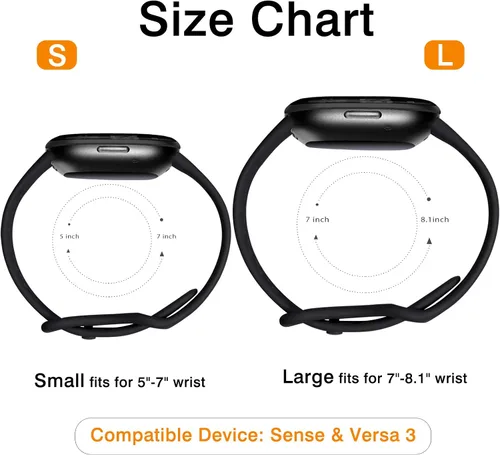 Vista 8 de Maledan Compatible con Fitbit Sense Band Fitbit Versa 3 Band Fitbit Sense 2 Band Fitbit Versa 4 Bandas, correa de reloj deportiva impermeable