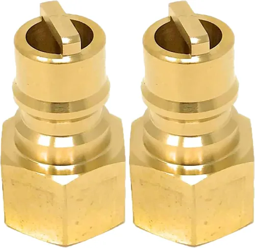 Vista 8 de Conector de manguera de conexión rápida NPT hembra, válvula de liberación rápida para aplicaciones de propano, LP, gas natural, fluidos o aire