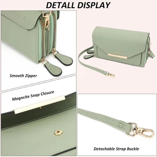Vista 5 de TANTOMI Small Crossbody Bag for Women Vegan Leather Cell Phone Purse Crossbody Wallet with Adjustable Strap