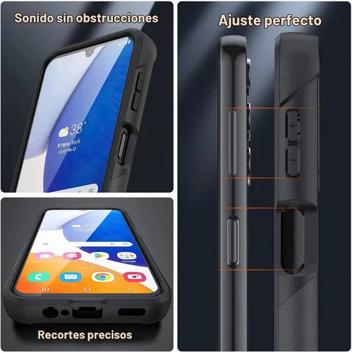 Vista 5 de Funda diseñada para Samsung Galaxy A14 5G, regalo 2 en 1, protección contra caídas de grado militar, resistente a prueba de golpes, para Galaxy A14