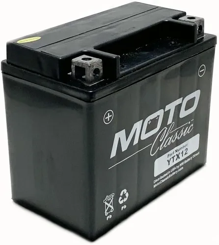 Vista 2 de MotoClassic YTX12 - Batería de repuesto sellada AGM de alto rendimiento de 12 V, 12 Ah, 220 CCA - Batería YTX12 - Reemplazo confiable