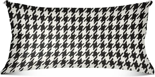 Vista 7 de Fundas de almohada clásicas de pata de gallo, tamaño estándar, transpirables, agradables a la piel, fundas de almohada suaves y acogedoras