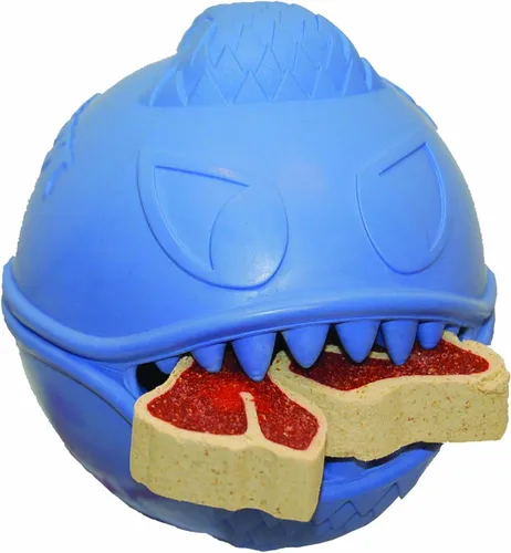 Vista 4 de Jolly Pets Monster Ball Bouncing - Soporte para golosinas para perros, 2.5 pulgadas, color azul
