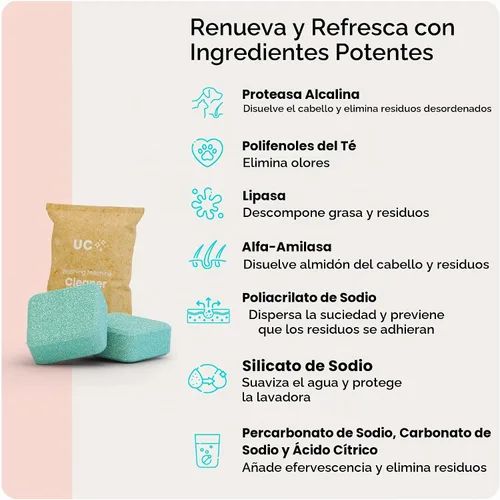 Vista 4 de Uproot Clean Tabletas de limpieza para lavadora para dueños de mascotas