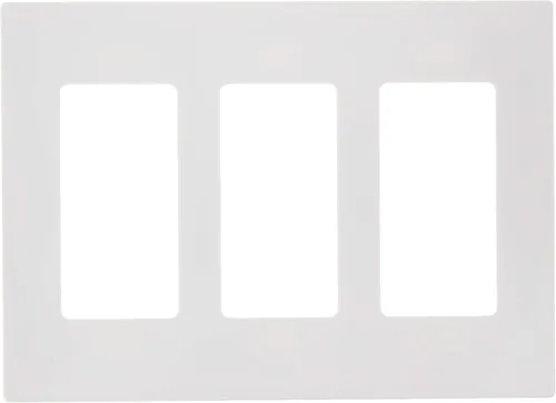 Vista 2 de Leviton Placa de pared Decora Plus de 3 elementos sin tornillos con montaje a presión, 80311-SW, blanco