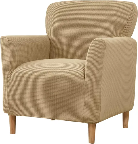 Vista 39 de LiveGo - Funda elástica para sillón de mediados de siglo moderno de 1 pieza, fundas de acento de jacquard para silla con brazos, fundas impermeables