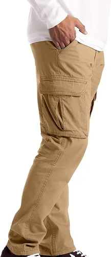 Vista 4 de EELHOE Mens Summer Pants Regular Fit Lightweight Ripstop Trousers Tactical Hiking Outdoor Bottom Pant with Multi-Pockets