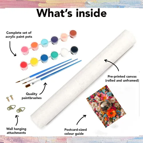 Vista 4 de Pintura de bolas de flores por números para adultos, kit de pintura por números para adultos, paquete de pintura por números para principiantes