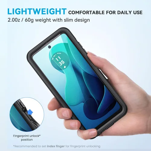 Vista 12 de Lanhiem Funda para Motorola Moto G 5G 2024, IP68, impermeable, a prueba de polvo, a prueba de golpes, con protector de pantalla integrado, cubierta