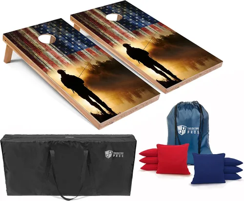 Vista 16 de Tailgating Pros Cornhole Board Set w/Bean Bags and Carrying Case - 4'x2' Corn Hole Toss - Tournament and Lightweight Options - Optional LED Lights