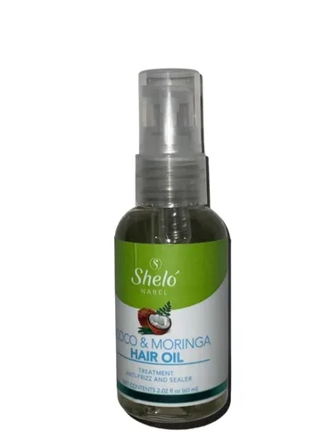 Vista 2 de Sheló NABEL Aceite para el cabello de coco y moringa, antiencrespamiento 2.20 fl oz.