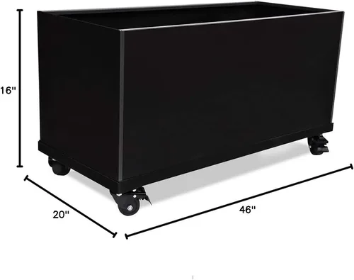 Vista 2 de Nice Planter Canal de aluminio sobre ruedas (16 "X46" X16", Negro)