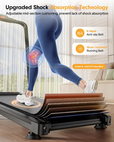 Vista 12 de Foldable Treadmill with 10% Incline, Upgrade 3.5HP Low Noise Walking Pad Treadmill with Handle Bar, Trisomy 4 in 1 Portable Under Desk Treadmills