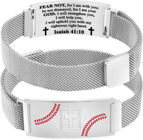 Vista 49 de Regalos de graduación, pulsera de fútbol, fútbol, baloncesto, béisbol, regalos de pulsera, pulseras de cruz de fe para hombres, bautismo, primera