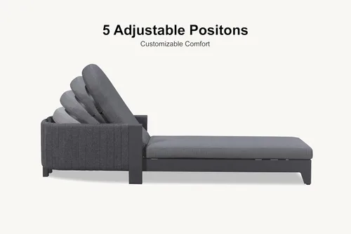 Vista 8 de PURPLE LEAF Sillones de día al aire libre con cojín para tomar el sol, tumbonas reclinables para bronceado, juego de 2, aluminio, para patio
