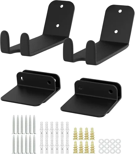 Vista 9 de WALMANN Paquete de 2 soportes para pedales de bicicleta, soporte de pared horizontal resistente para pared de garaje, soporte de exhibición