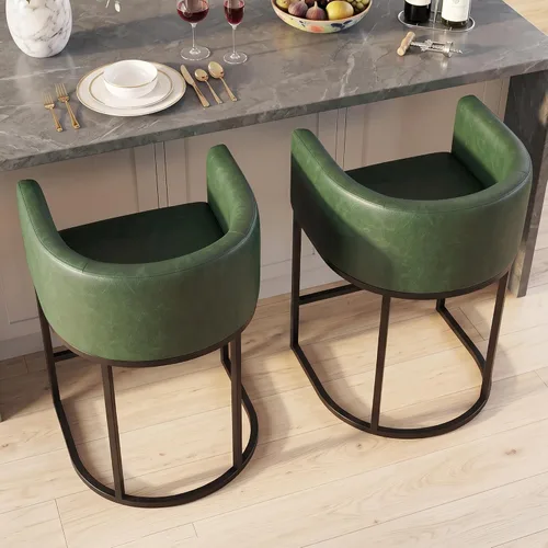 Vista 14 de Juego de 3 taburetes de bar de altura de mostrador, taburetes modernos para comedor, taburetes de bar de 24 pulgadas para isla de cocina, taburete