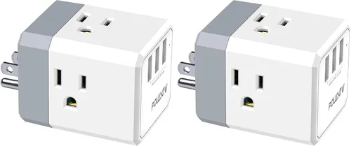 Vista 8 de Cruise Ship Essentials, divisor de salida de 3 lados con 3 puertos USB (1 USB C) cargador de pared USB, extensor de salida para el hogar, oficina