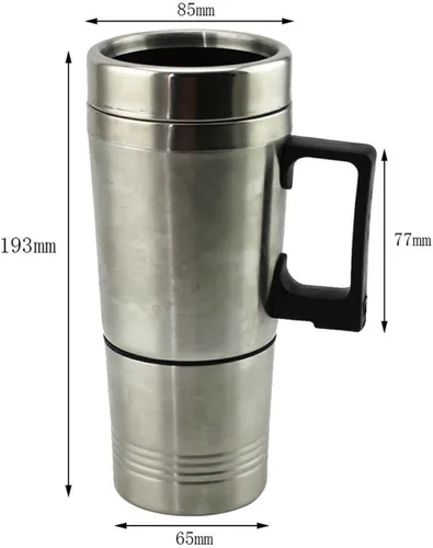 Vista 4 de 12V en el coche cafetera tetera termo botella de acero inoxidable calefacción taza 10.1 fl oz