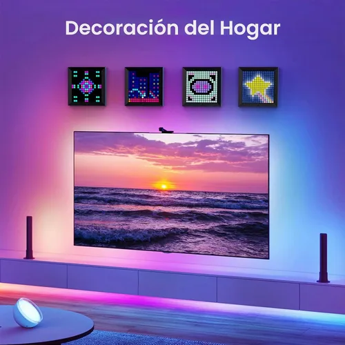 Vista 3 de Divoom Panel de visualización de píxeles de luz LED adecuado para barras de luz RGB, control inteligente de aplicación con animación genial