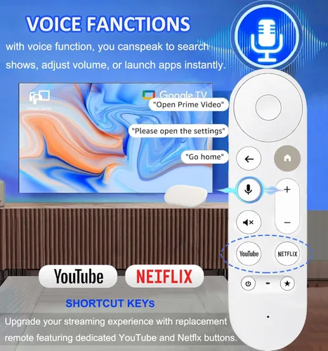 Vista 3 de Reemplazo de control remoto para todos los TCL Android 4K UHD Smart TV [sin función de voz], (RC802V FNR1) Compatible con todos los TCL Android TV
