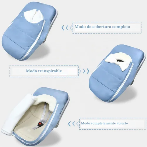 Vista 4 de Funda de asiento de automóvil para bebé, invierno, impermeable, para recién nacido, resistente al viento, funda de asiento de automóvil para bebé