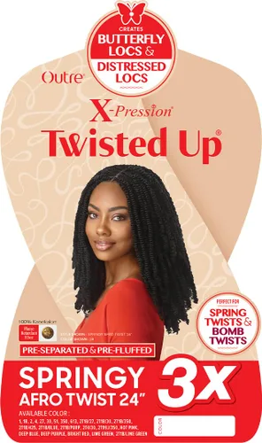 Vista 2 de Outre Crochet Braids X-Pression Twisted Up 3X Springy Afro Twist 24" (1 paquete, 1)