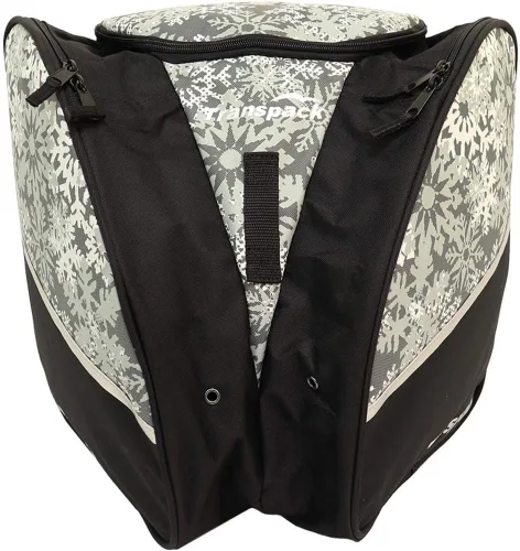 Vista 2 de TRANSPACK Edge Junior - Mochila para botas de esquí y snowboard, resistente al agua, 33 L, bolsa de mochila Blanco (White Snowflake)